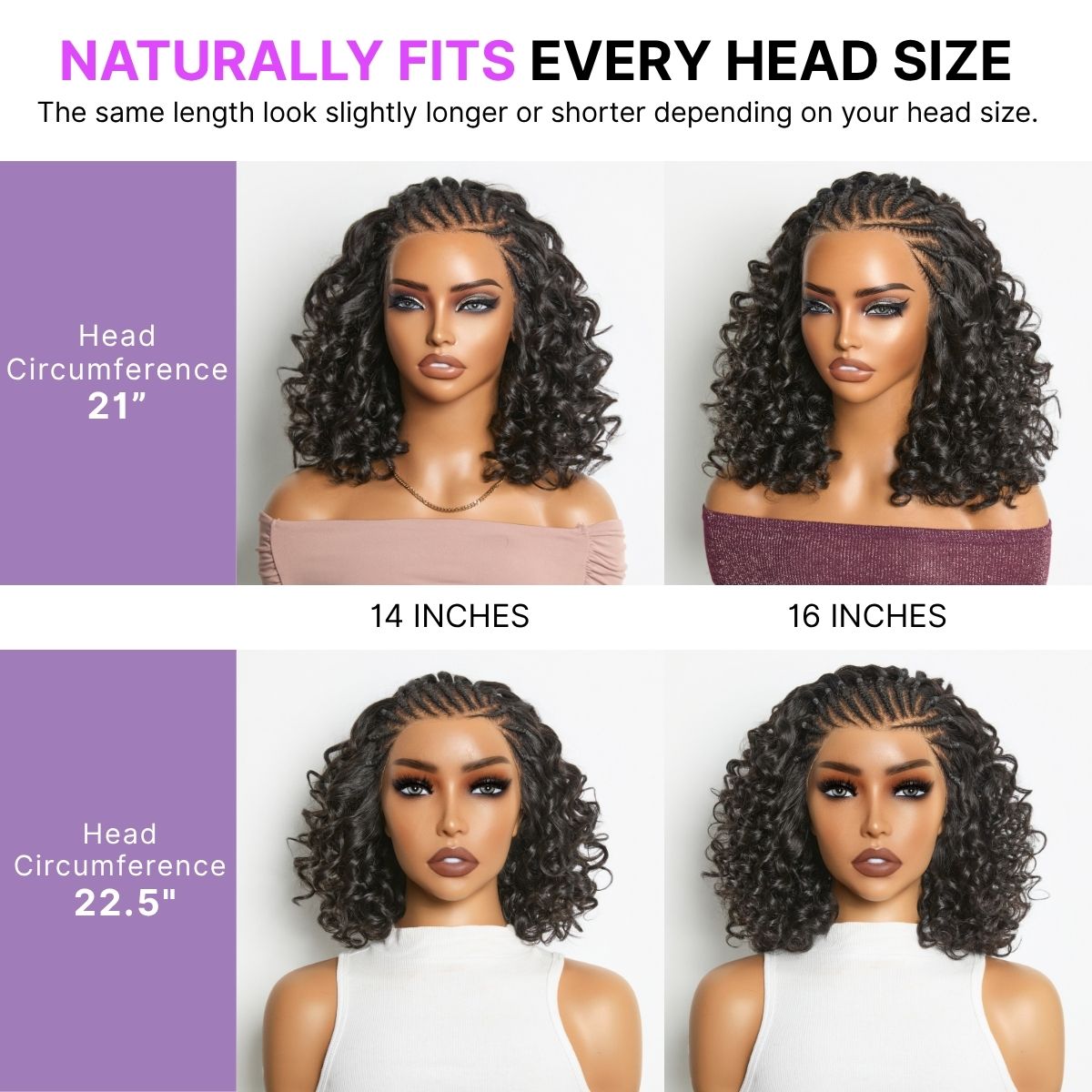 Chic & Voluminous 180% Density Pre-Braided Bouncy Curly Glueless Ear-to-ear 13x4 Frontal Lace Wig