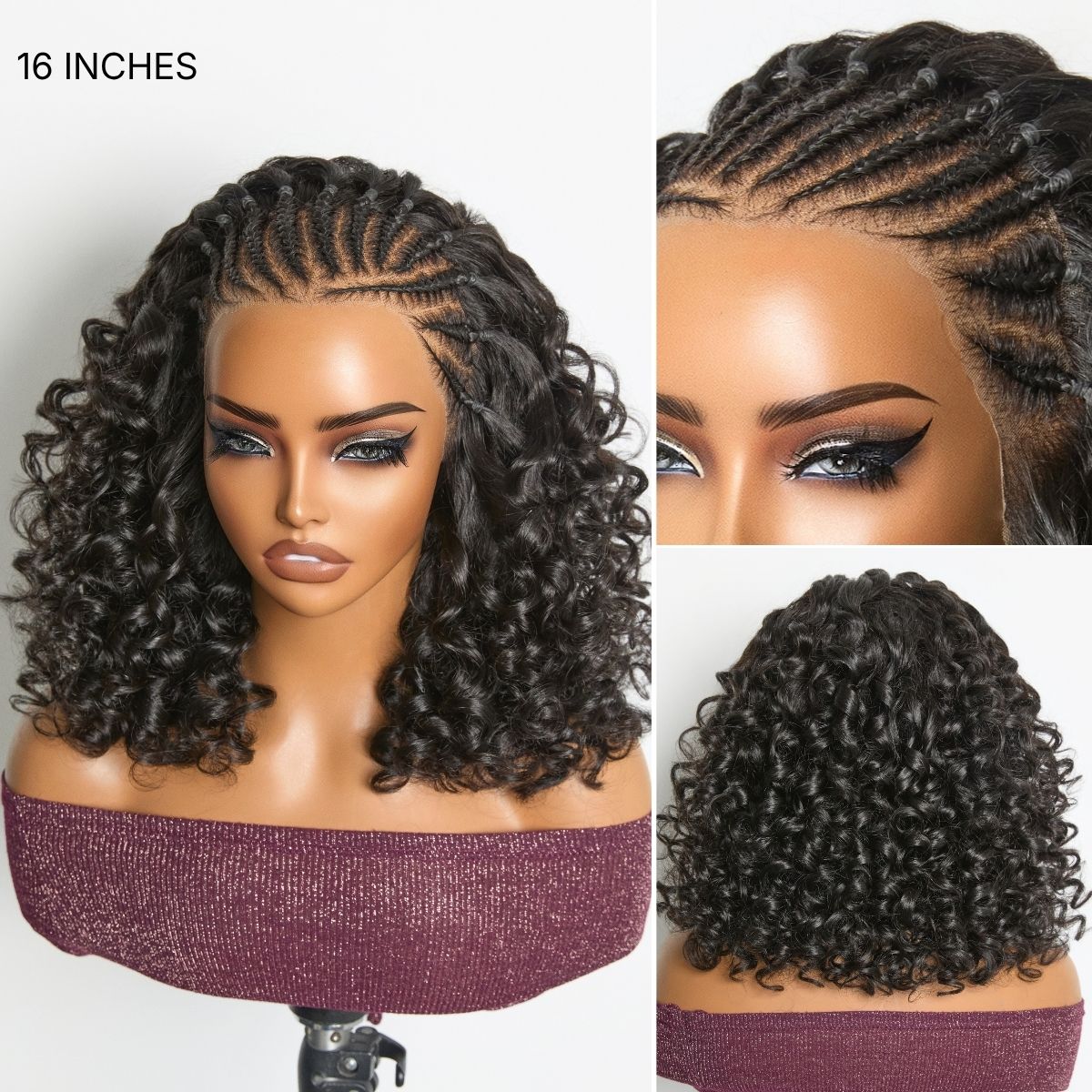 Chic & Voluminous 180% Density Pre-Braided Bouncy Curly Glueless Ear-to-ear 13x4 Frontal Lace Wig