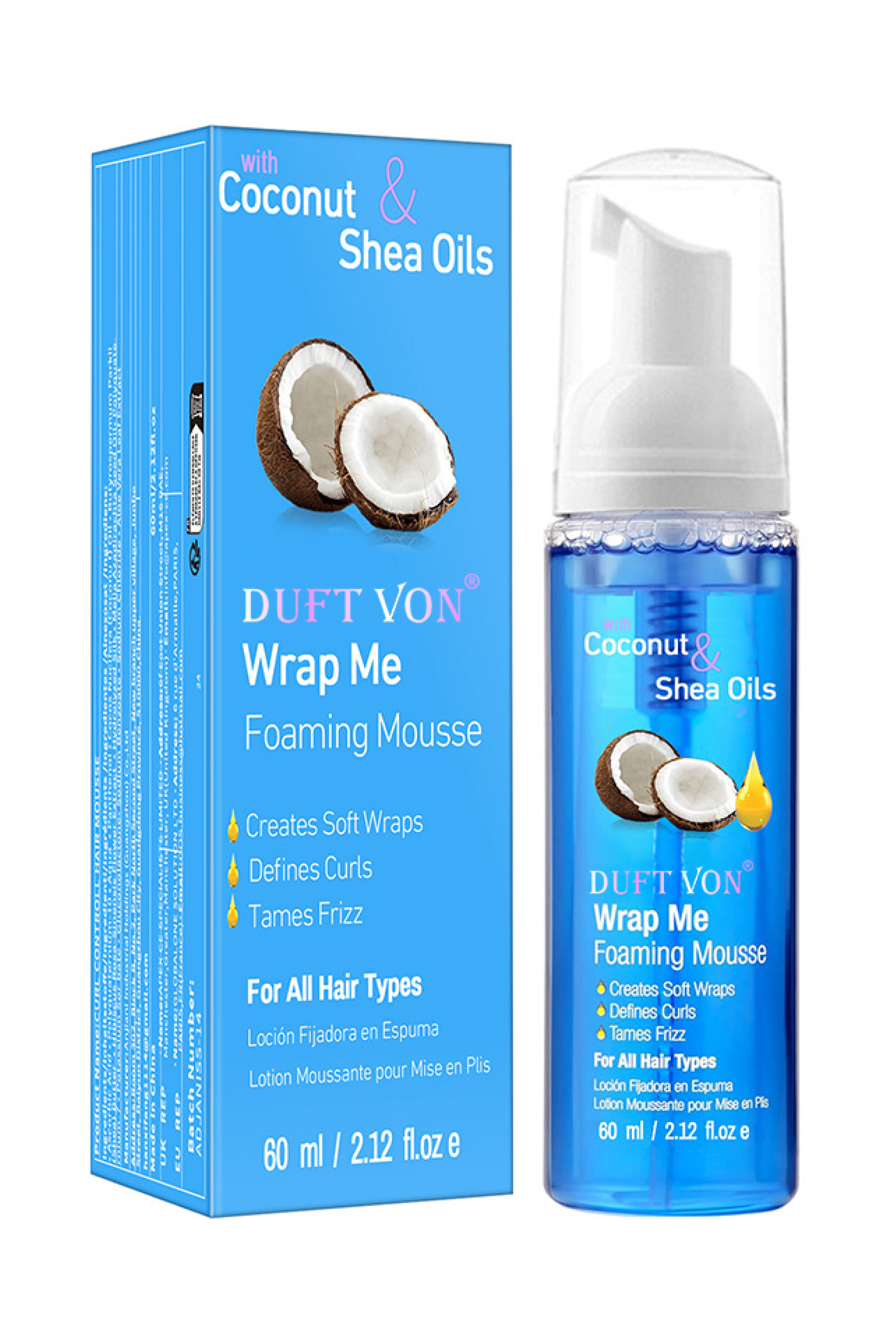 Organic Curl Defining Mousse Alcohol-Free Gel Foam Anti-Frizz Strong Hold Moisturizing Formula Humidity Block Technology Curly